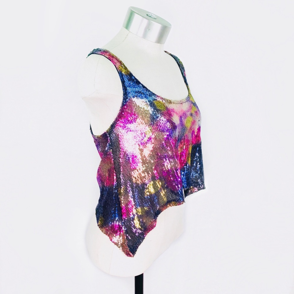Topshop sequin crop top tank